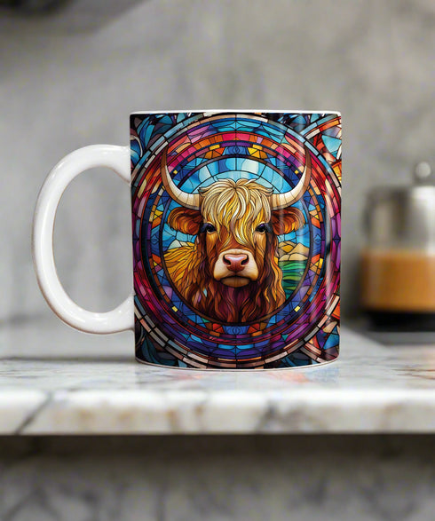 Boo Boo Highland Cow Suncatcher Artwork Ceramic Mug